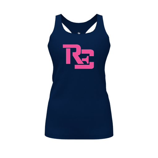 [FT0TRBNV-FYS-LOGO1] Decker Racerback Tank Top (Female Youth S, Navy, Logo 1)