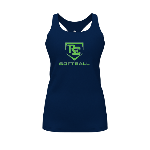 [FT0TRBNV-FYS-LOGO2] Decker Racerback Tank Top (Female Youth S, Navy, Logo 2)
