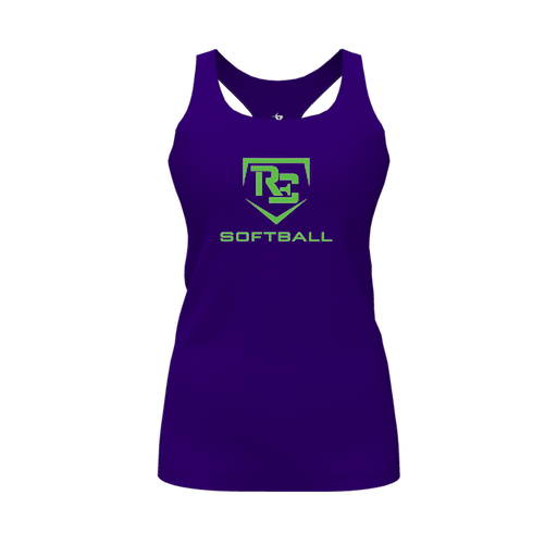 [FT0TRBPP-FYS-LOGO2] Decker Racerback Tank Top (Female Youth S, Purple, Logo 2)