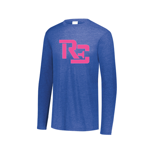 [FTLCUBRY-AXS-LOGO1] Decker Men's Tri-Blend T-Shirt - Long Sleeve (Adult XS, Royal, Logo 1)