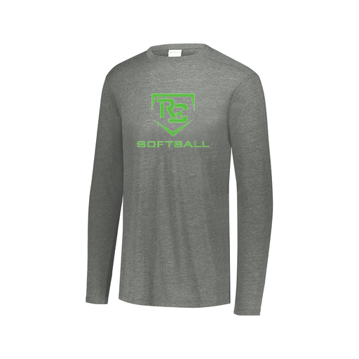 [FTLCUBGY-AXS-LOGO2] Decker Men's Tri-Blend T-Shirt - Long Sleeve (Adult XS, Gray, Logo 2)