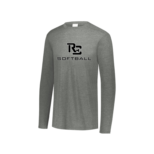 [FTLCUBGY-YS-LOGO3] Decker Youth Tri-Blend T-Shirt - Long Sleeve (Youth S, Gray, Logo 3)