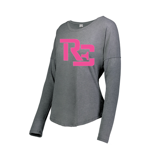 [FTLCUBGY-FAXS-LOGO1] Decker Women's Tri-Blend T-Shirt - Long Sleeve (Female Adult XS, Gray, Logo 1)