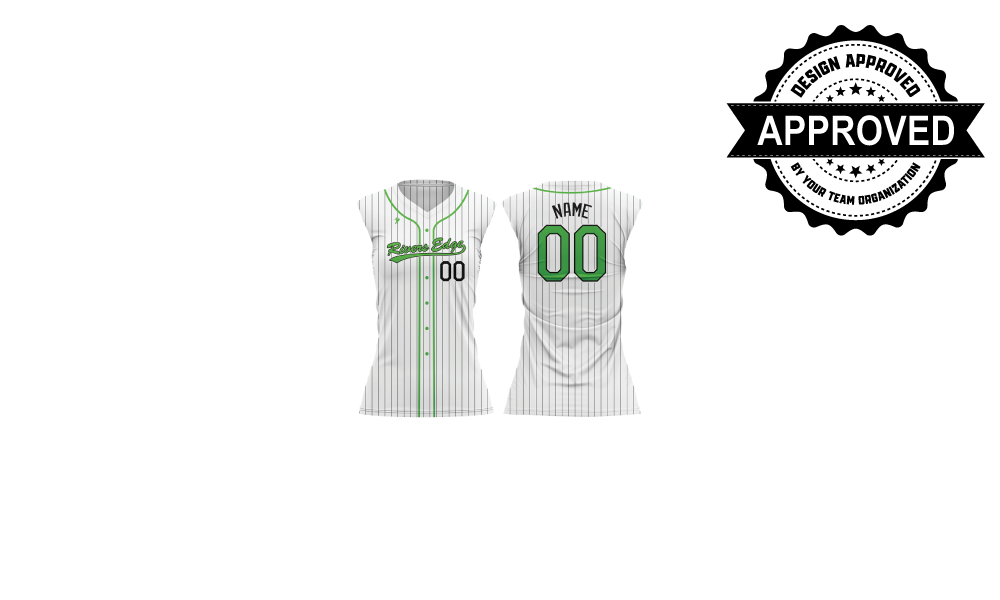 Rivers Edge Softball - White Pinstripe Sleeveless V-Neck Jersey