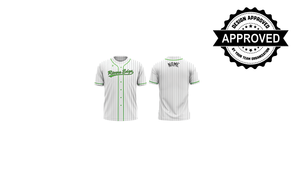 Rivers Edge Softball - White Pinstripe Crew Neck Jersey (COACH)